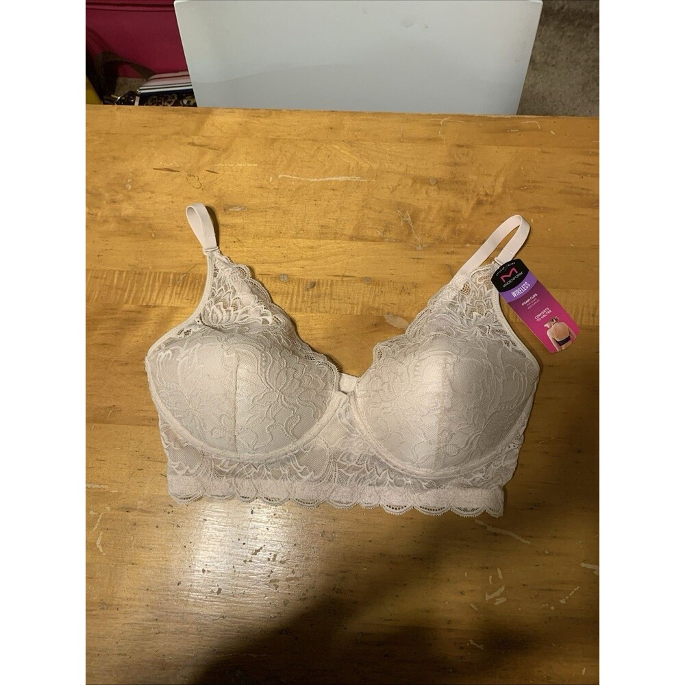 NWT MAIDENFORM Casual Comfort Convertible Lace Nude Bralette DM1188 Size 36D